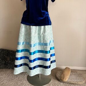 Elegant Blue and White Women's Ribbon Skirt